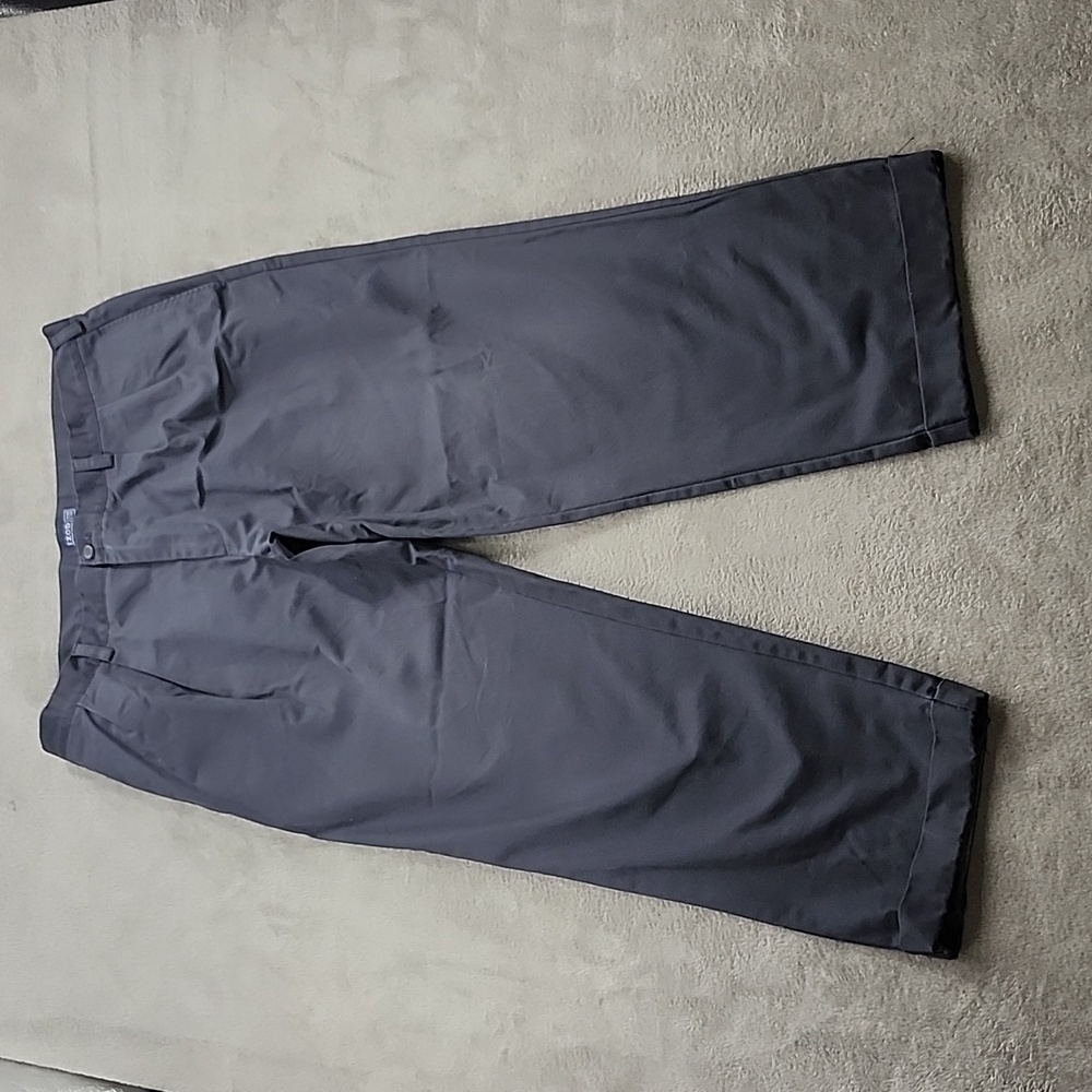 Izod Pants Mens 40/30 Blue Work Casual Chino Pants Pockets Button Zip Closure